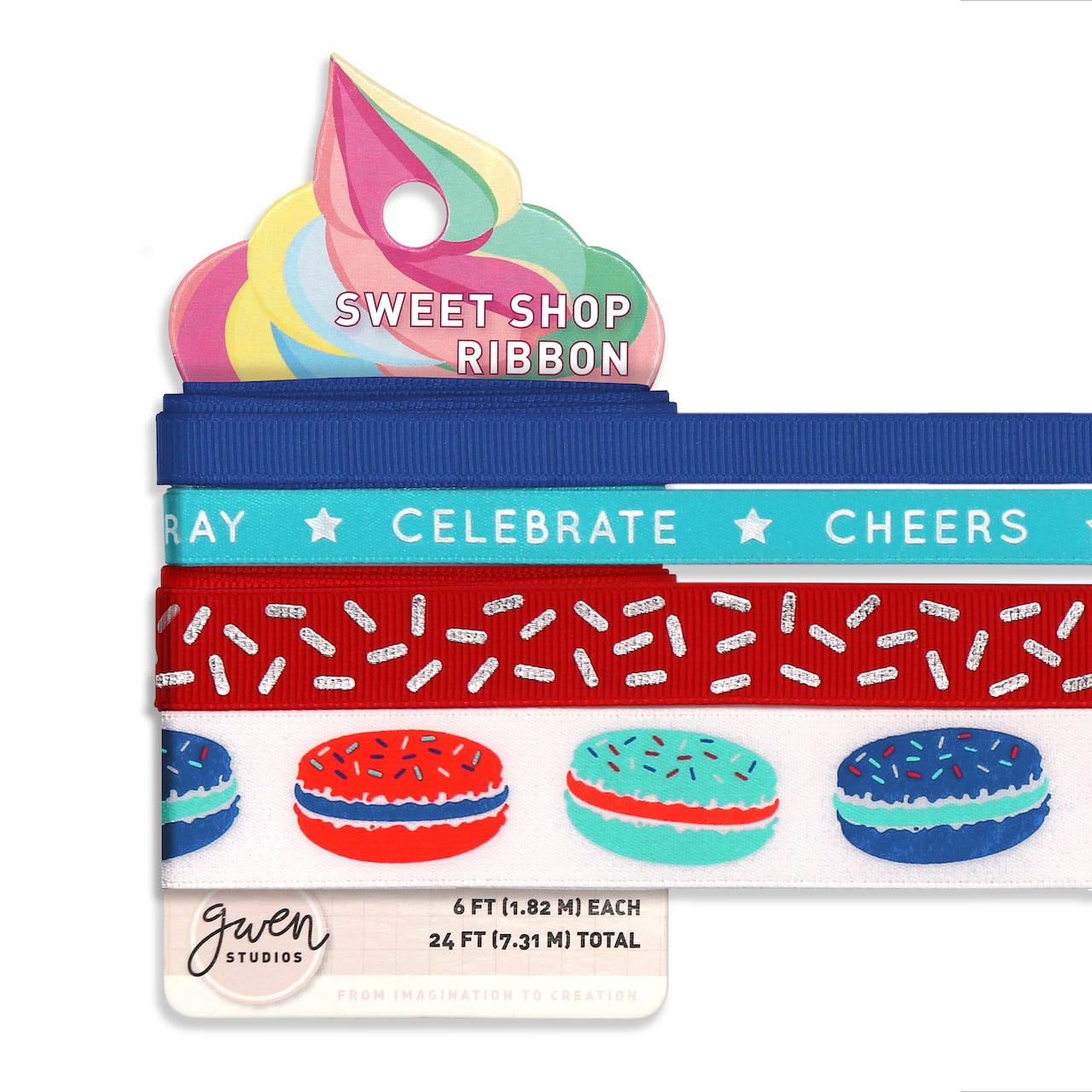 Gwen Studios Macarons Printed Ribbon Pack